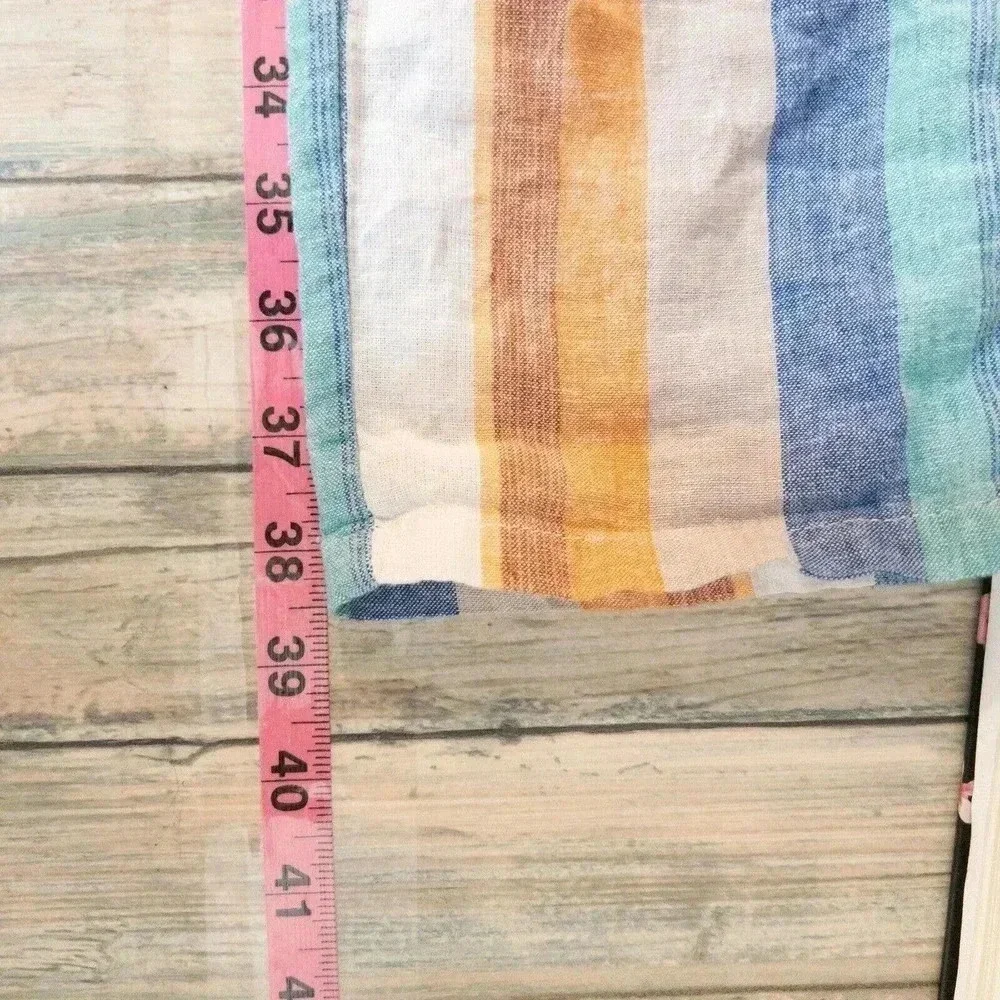 New York Company Soho Street Womens Linen‎ Blend Coastal Striped Pants Sz XS